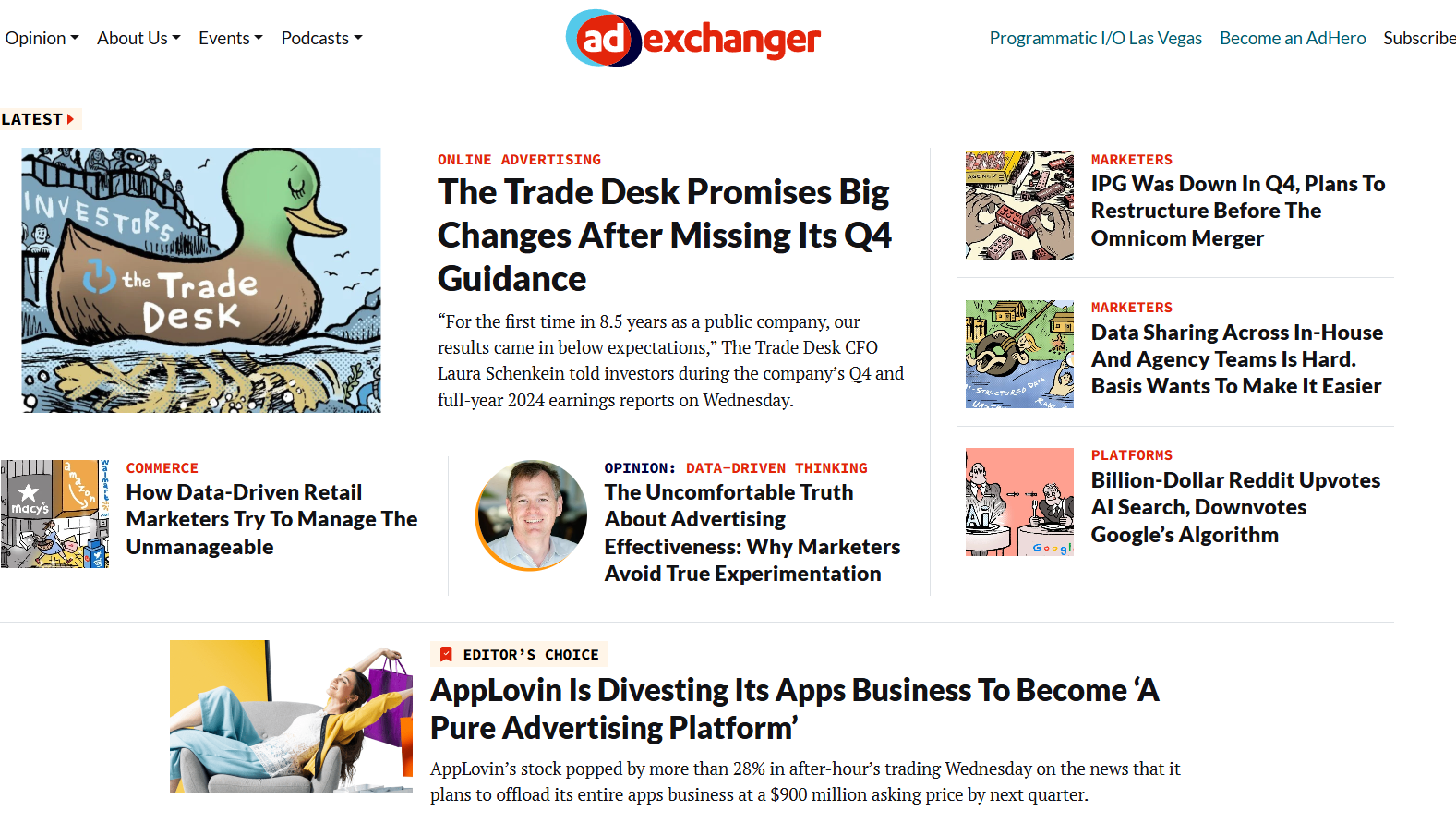 Screenshot of Ad Exchanger Website